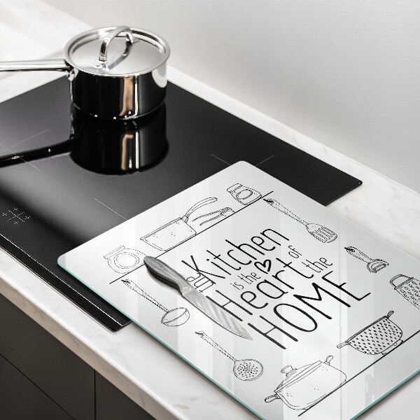 Skärbräda i glas Inskrift, mening