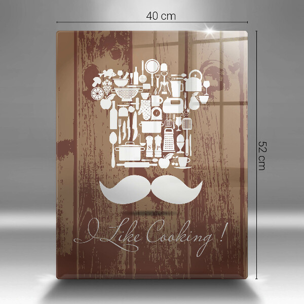 Skärbräda i glas Inskriptionen jag gillar att laga mat