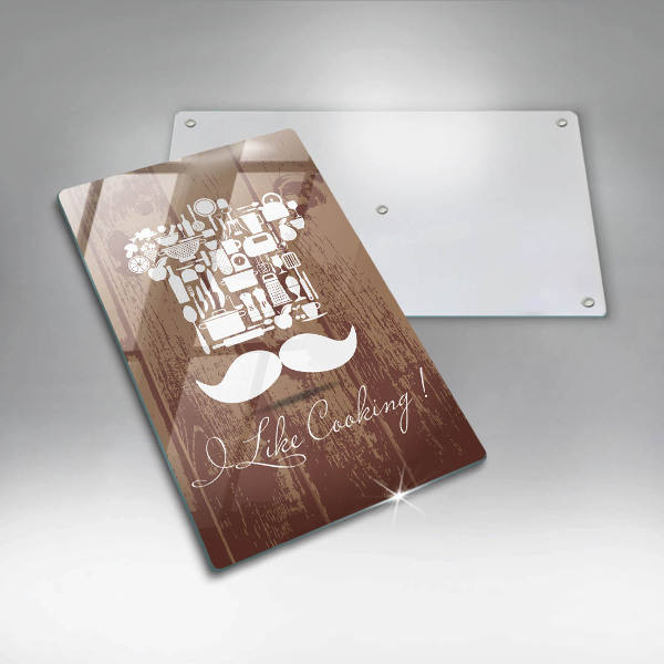 Skärbräda i glas Inskriptionen jag gillar att laga mat