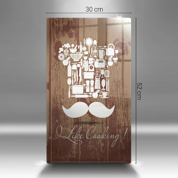 Skärbräda i glas Inskriptionen jag gillar att laga mat