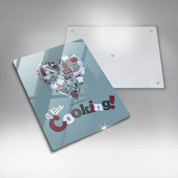 Skärbräda i glas Inskriptionen jag gillar att laga mat