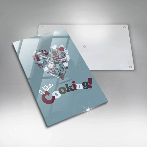 Skärbräda i glas Inskriptionen jag gillar att laga mat