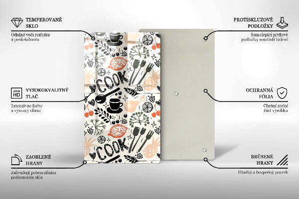 Skärbräda i glas Kökstema ritning