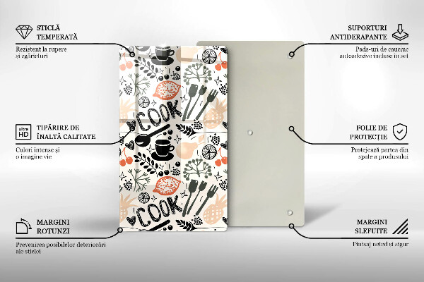 Skärbräda i glas Kökstema ritning