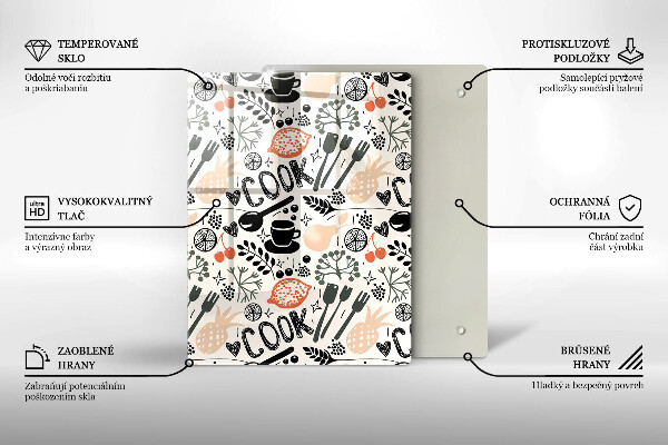 Skärbräda i glas Kökstema ritning