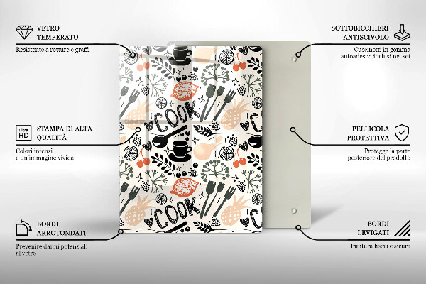 Skärbräda i glas Kökstema ritning