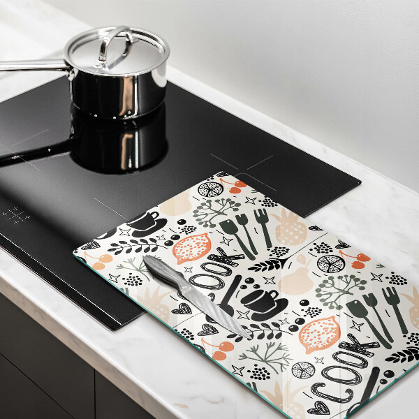 Skärbräda i glas Kökstema ritning