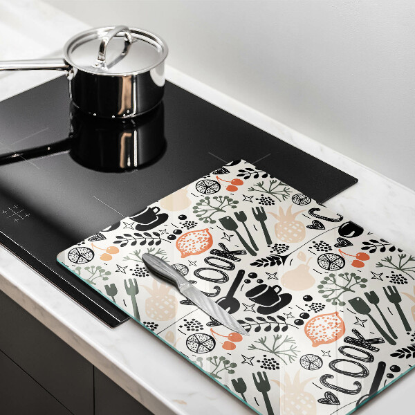 Skärbräda i glas Kökstema ritning