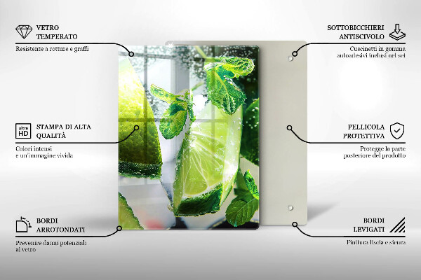 Skärbräda i glas Vatten med lime och is