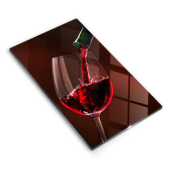 Skärbräda i glas Ett glas vin