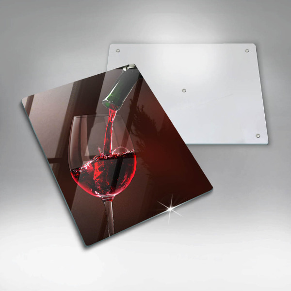 Skärbräda i glas Ett glas vin