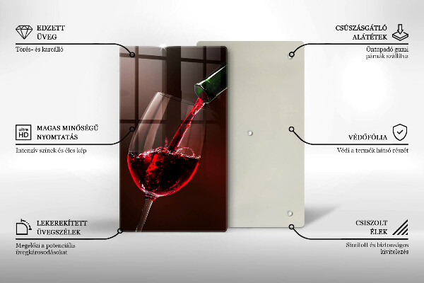 Skärbräda i glas Ett glas vin