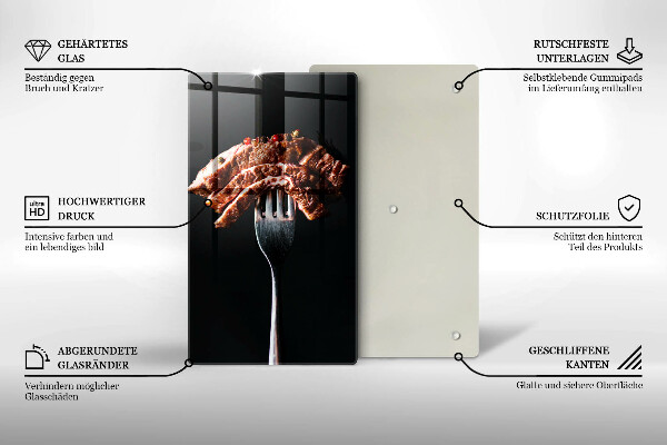 Skärbräda i glas Kött på gaffel