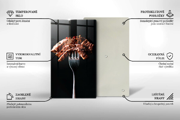 Skärbräda i glas Kött på gaffel