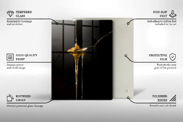 Skärbräda i glas En tesked honung