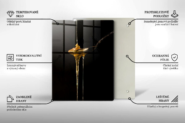 Skärbräda i glas En tesked honung