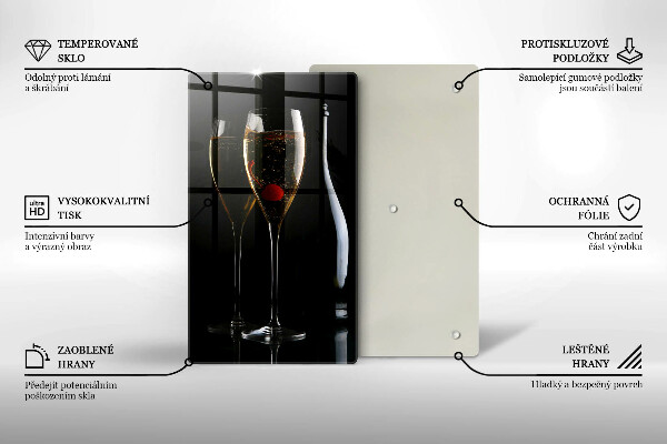 Skärbräda i glas Glas champagne