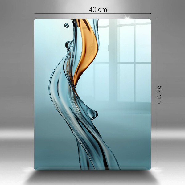 Skärbräda i glas Vattenstråle