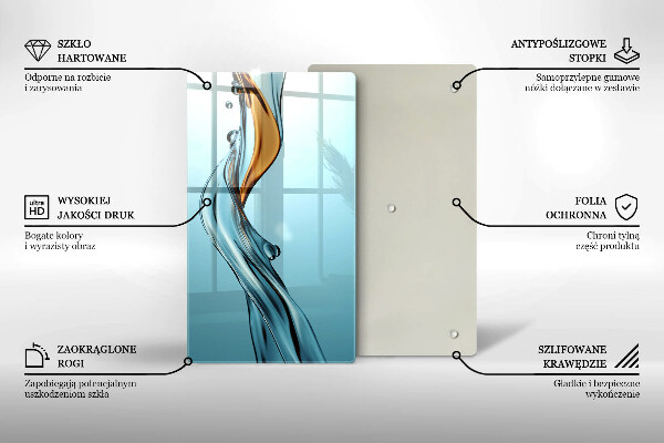 Skärbräda i glas Vattenstråle