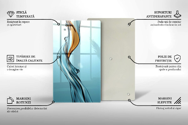 Skärbräda i glas Vattenstråle