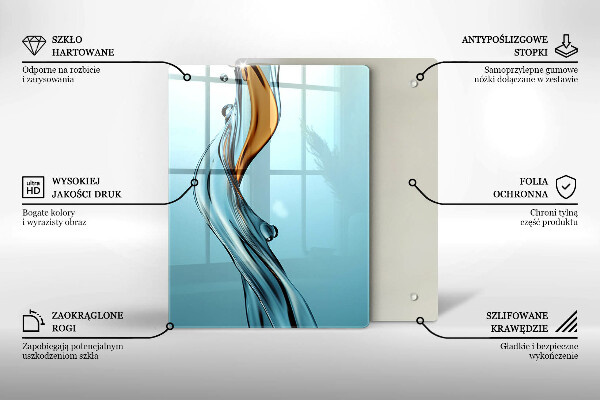 Skärbräda i glas Vattenstråle