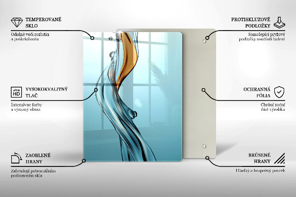 Skärbräda i glas Vattenstråle