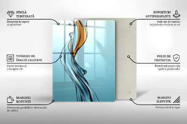 Skärbräda i glas Vattenstråle