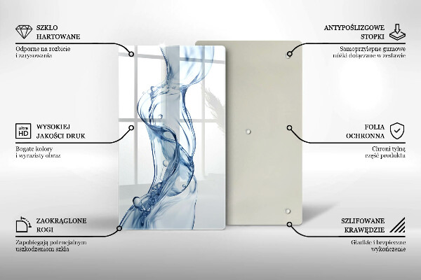 Skärbräda i glas Rent vatten
