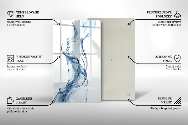 Skärbräda i glas Rent vatten