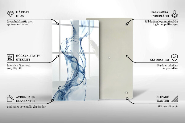 Skärbräda i glas Rent vatten