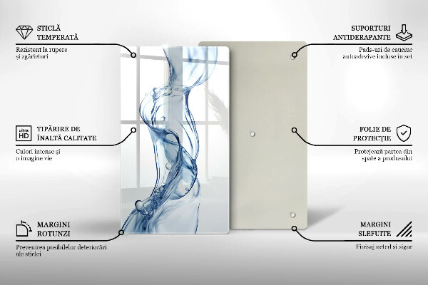 Skärbräda i glas Rent vatten
