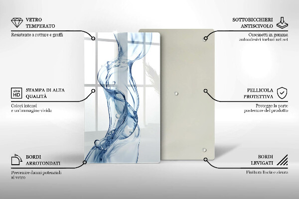 Skärbräda i glas Rent vatten