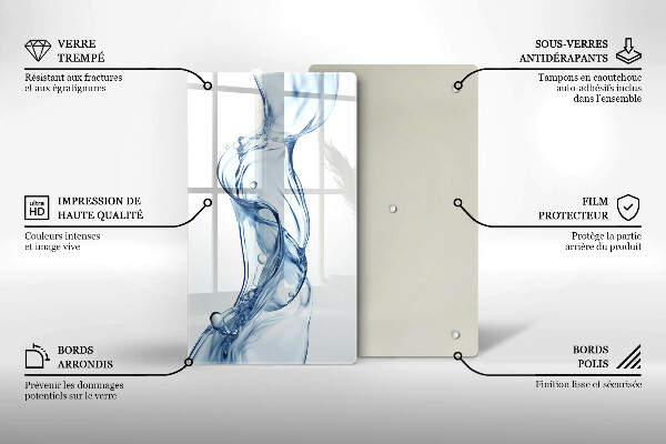 Skärbräda i glas Rent vatten