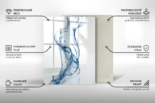 Skärbräda i glas Rent vatten