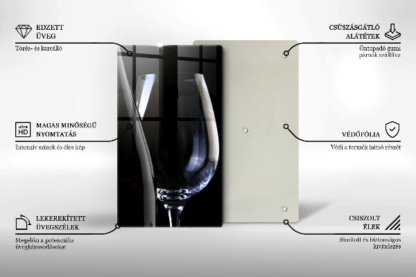 Skärbräda i glas Ett glas och en flaska