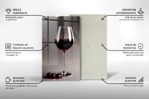 Skärbräda i glas Glas och vindruvor