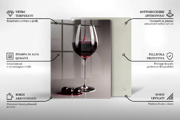 Skärbräda i glas Glas och vindruvor
