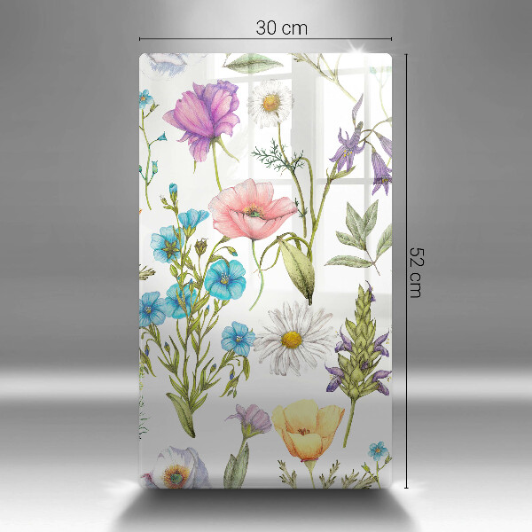Skärbräda i glas Blommor illustration