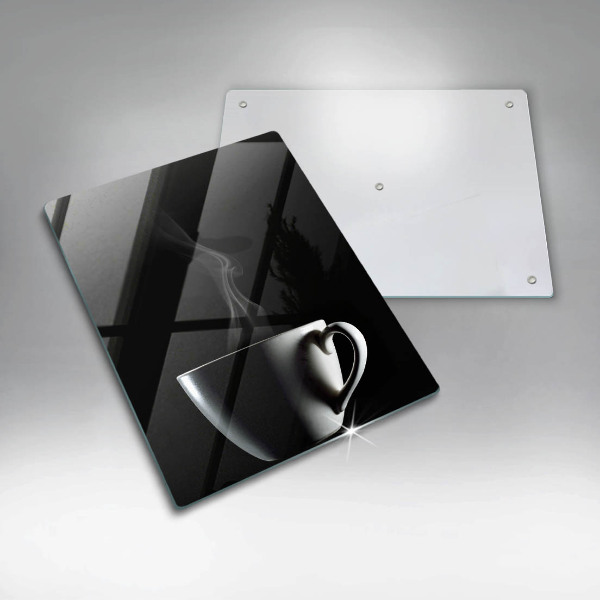 Skärbräda i glas En kopp te