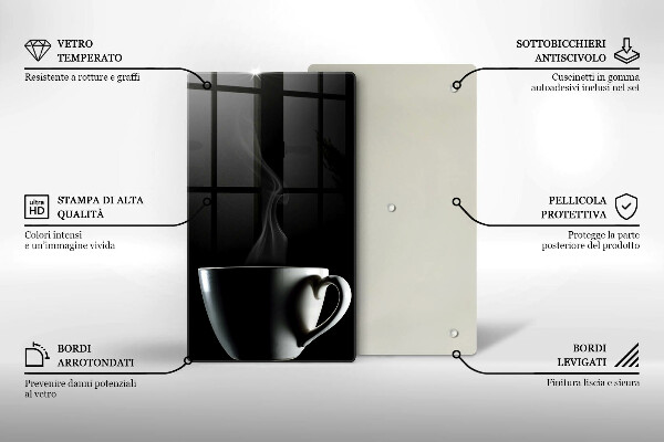 Skärbräda i glas En kopp te