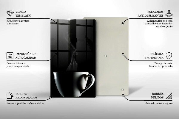 Skärbräda i glas En kopp te