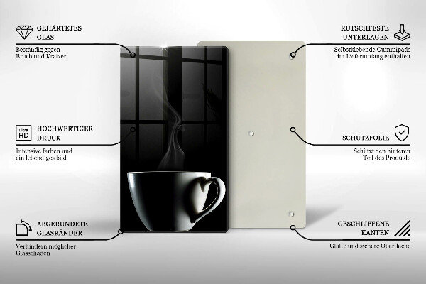 Skärbräda i glas En kopp te