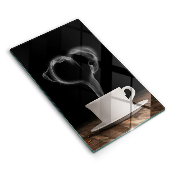 Skärbräda i glas Kaffekopp hjärta