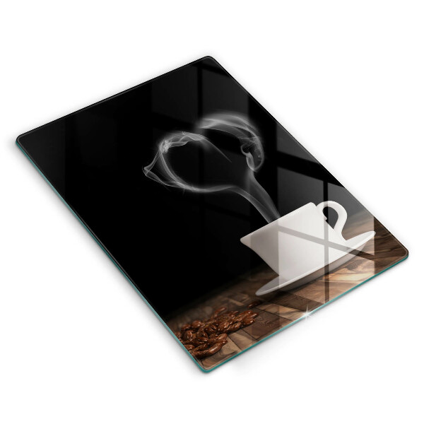 Skärbräda i glas Kaffekopp hjärta