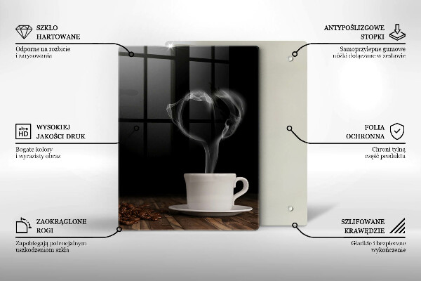 Skärbräda i glas Kaffekopp hjärta