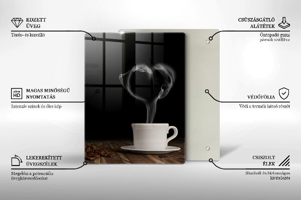 Skärbräda i glas Kaffekopp hjärta