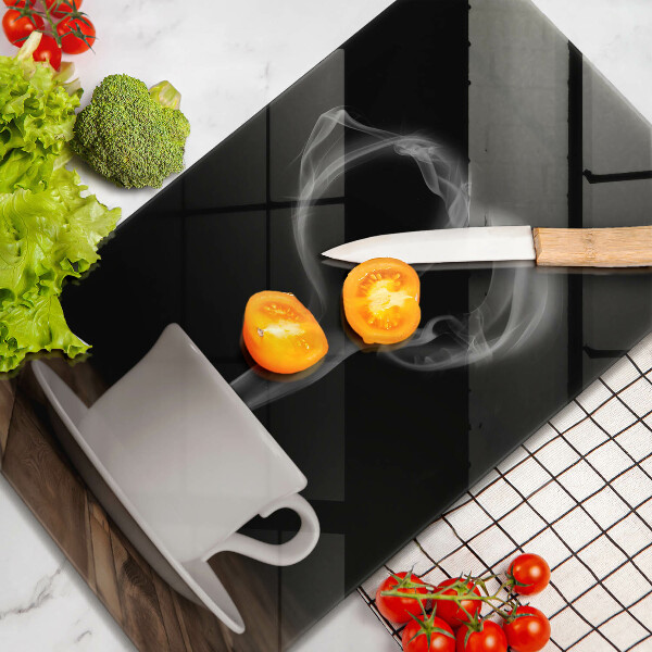 Skärbräda i glas Kaffekopp hjärta