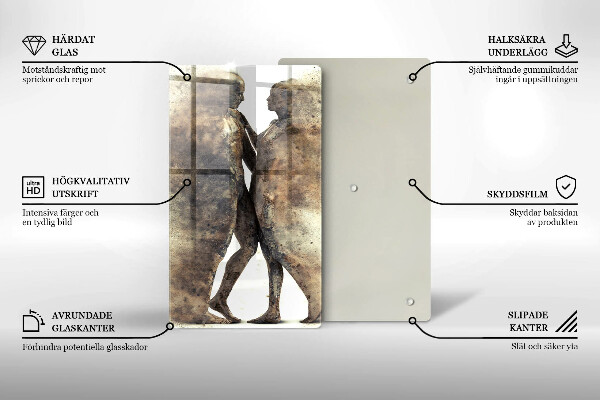 Skärbräda i glas Kroppar av förälskade människor