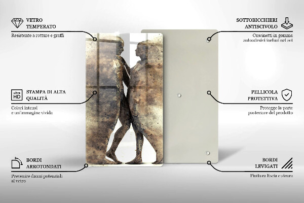 Skärbräda i glas Kroppar av förälskade människor