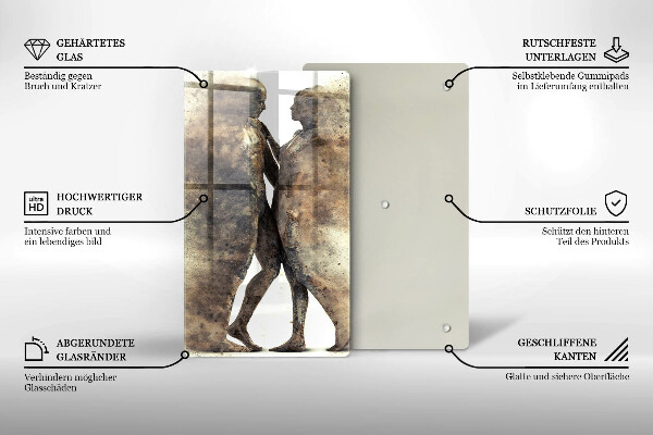 Skärbräda i glas Kroppar av förälskade människor